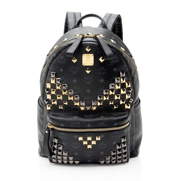 MCM Handbags - MCM Visetos Studded Stark Medium Backpack